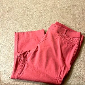 Lane Bryant (the allie) cropped stretch dress pants. Tera cotta color.